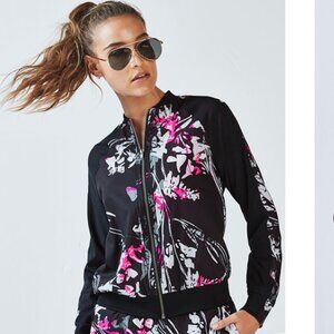 {Fabletics} Bev Floral Windbreaker/ Bomber Jacket ~ Size Medium